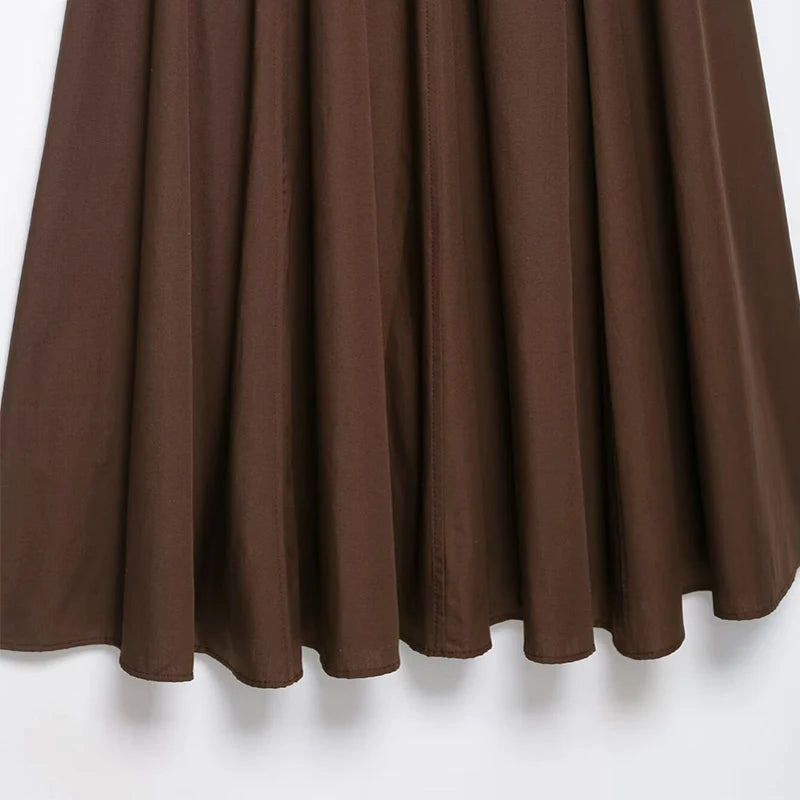 Cintura di moda Piega Abito lungo Donna Colletto quadrato Senza maniche Backless A-line Party Maxi Abiti 2025 Summer Office Lady Vestidos
