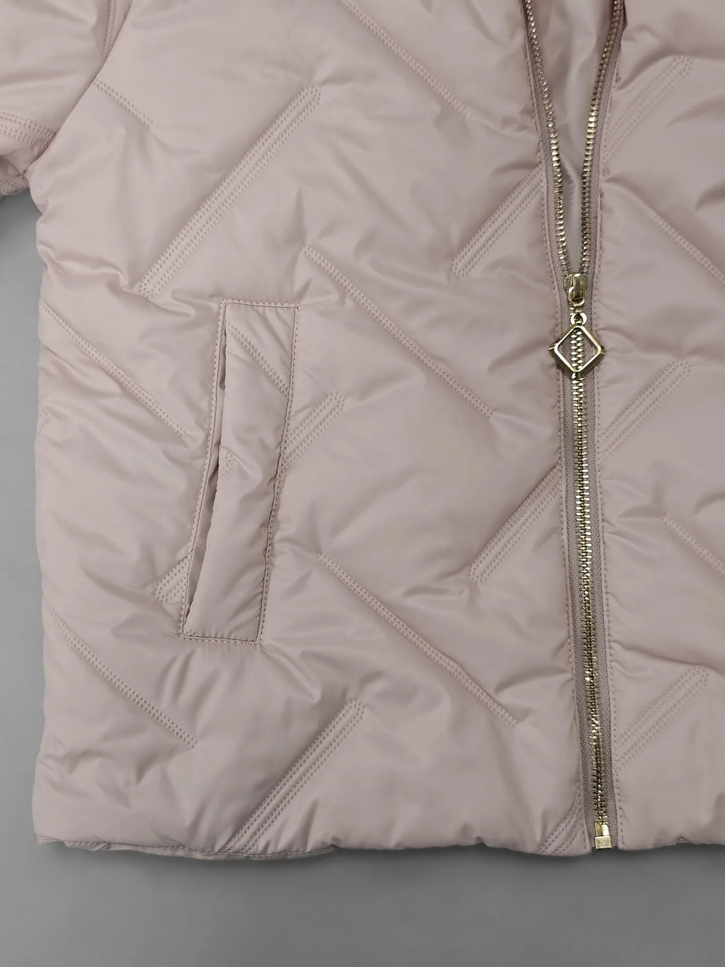 Abbigliamento donna 2025 Nuovo autunno e inverno Tinta unita a maniche lunghe Risvolto Elegante cerniera Giacca imbottita in cotone termico
