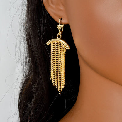 Ensemble de bijoux quatre pièces pour femme, pendentif gland perlé en forme de Y, rétro géométrique, élégant collier pour banquets