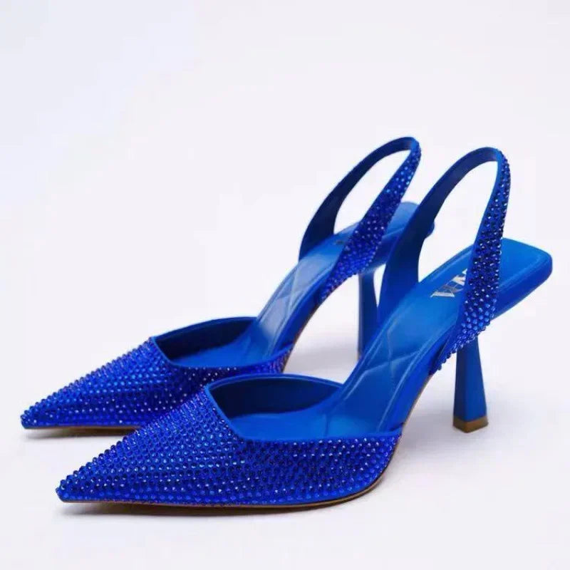 Damensandalen Sommer Neu Frühling Elegante Damen High Heels Spitze High Heels Mode Damenschuhe Sandalen