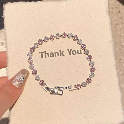 Zircon Women's Bracelet  Luxury Fashion Pink Bracelets for Women