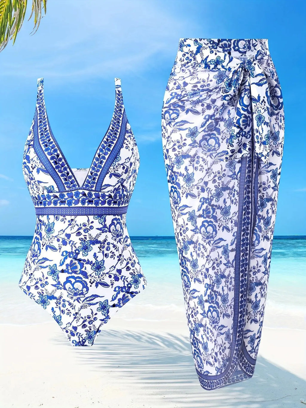 Costume da bagno floreale con stampa floreale con volant monospalla blu Set copricostume singolo micro monokini costumi da bagno sexy per ragazze Summer Beach