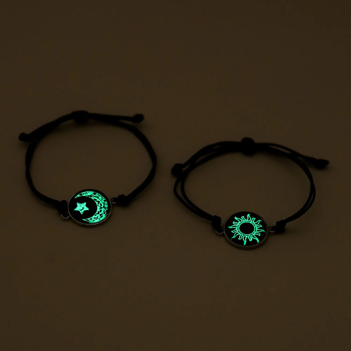 Braccialetti romantici per coppia di sole e luna luminosi per donna Uomo Bracciale coordinato con corda intrecciata fatta a mano Regali di gioielli per San Valentino