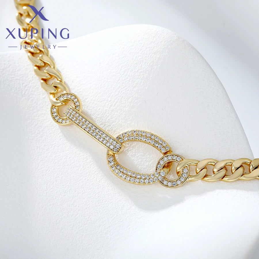 Xuping Gioielli Fascino Vendita calda Trendy Color oro placcato 19 cm Bracciale a catena a mano per le donne Moda regalo squisito X000925432