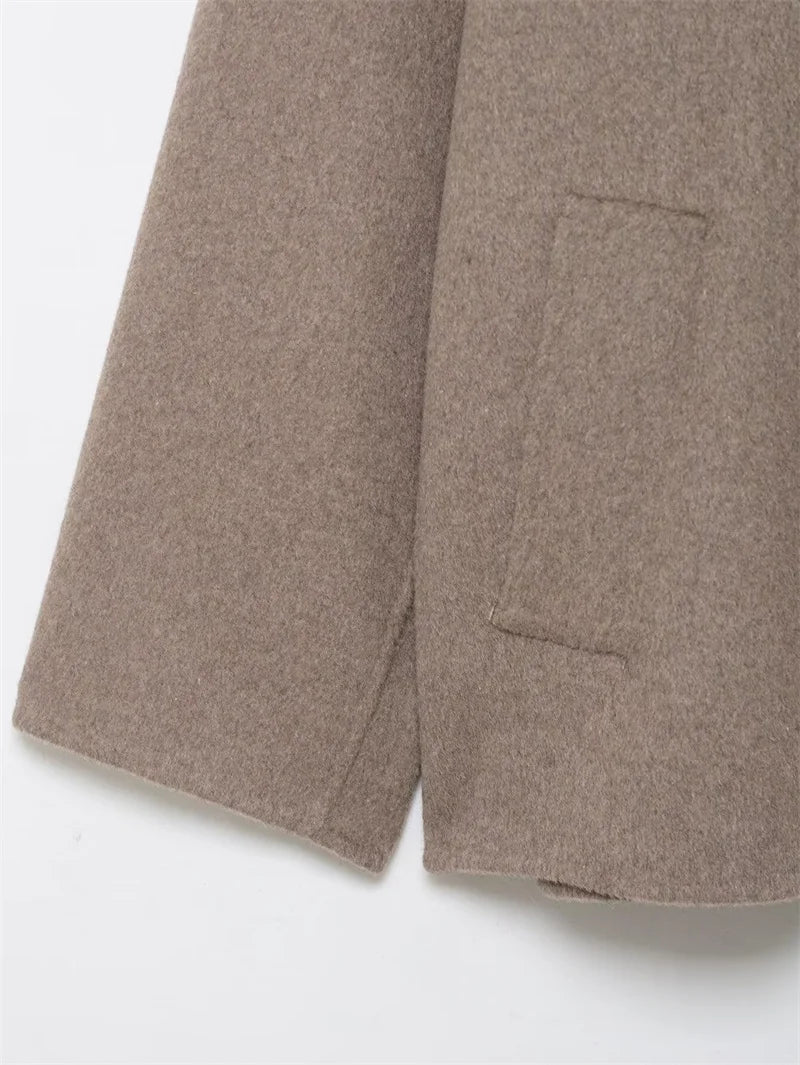 Cappotto da Donna 2026 Nuova Giacca Corta Invernale Autunnale alla Moda con Sciarpa Decorativa, Capispalla Elegante e Chic per Signora