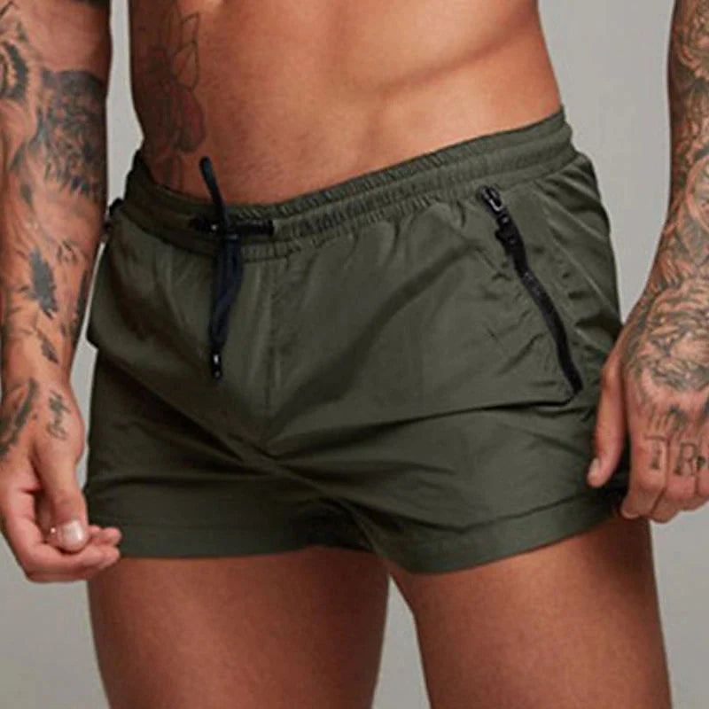 Costume da bagno da uomo con tasche con cerniera Fodera in rete Pantaloncini da spiaggia estivi Costume da bagno da bagno ad asciugatura rapida Costume da bagno