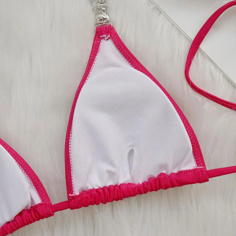 nuovo costume da bagno in due pezzi con strass 2026 cristallo di lusso perizoma Sexy perizoma Bikini Set costumi da bagno da donna costume da bagno Sexy da spiaggia
