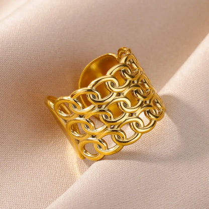 Anelli in acciaio inossidabile 316L per le donne Colore oro Non sbiadisce mai Anelli classici di lusso Anelli per coppie di nozze Gioielli Spedizione gratuita