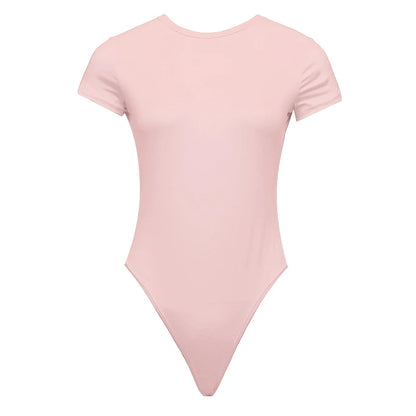 Damen Sexy Sommer Bodycon Bodysuit Mode Casual Einfarbige Kurzarm Bodys Für Frauen Strampler