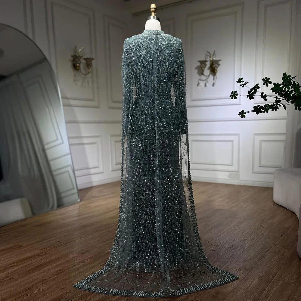 Serene Hill Sirena nuda Mantella lunga Abiti da sera arabi sauditi di lusso Abiti 2025 per occasioni formali LA72032 Personalizzato
