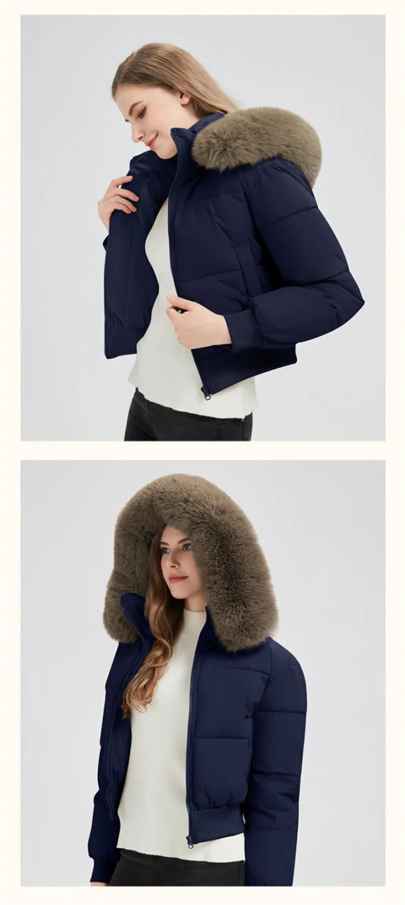 Inverno 2026 Nuova Giacca Corta Imbottita in Cotone Stile Europeo Americano da Donna, Giacca Corta alla Moda e Comoda da Indossare sopra gli Abiti