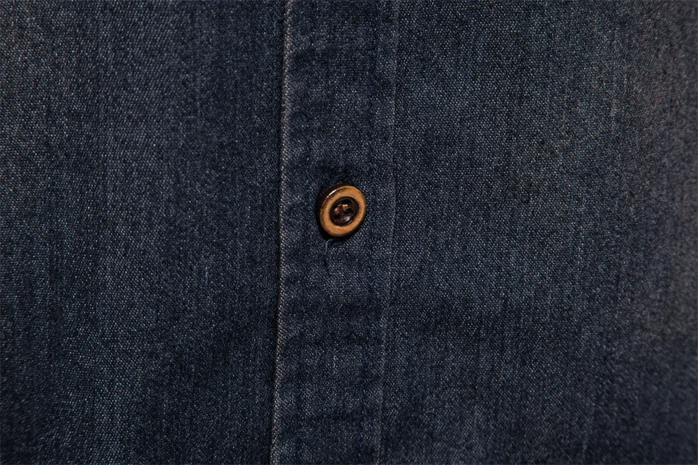 Camicia da uomo in denim di cotone elastico di marca AIOPESON Camicie da cowboy di qualità a maniche lunghe per uomo Abbigliamento casual da uomo slim fit