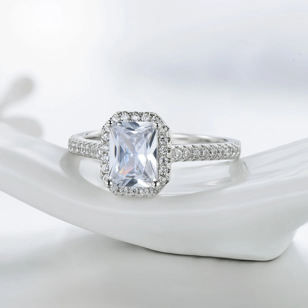 R&J 925 Solid Silver Rings For Women Wedding Jewelry Bijoux AAAAA zirconia vintage Accessories Engagement Bague Bijouterie