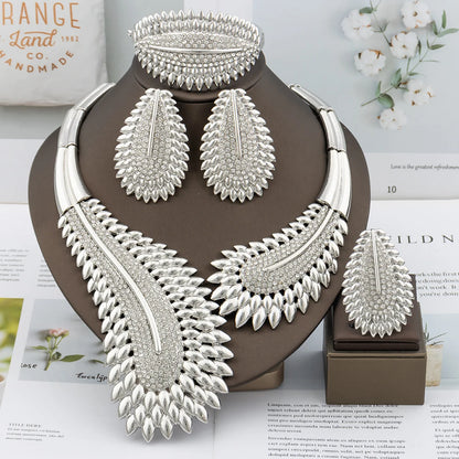 Parure de bijoux italienne, collier, boucles d'oreilles, bijoux pour femme, parure de bijoux de haute qualité