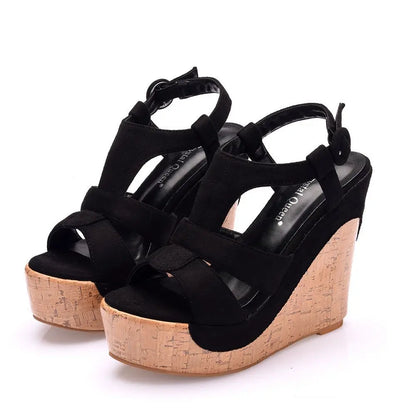 Sandali con plateau Summer Fashion Women Bohemia Style tacco alto bocca di pesce Peep Toe zeppe scarpe per le donne Sandalias De Mujer