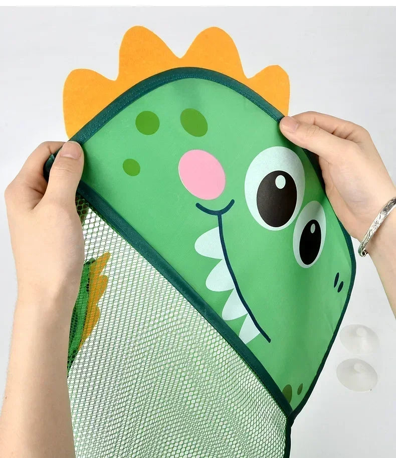 Giocattolo per baby shower Simpatico anatra rana Borsa portaoggetti per giocattoli con rete Forte ventosa Borsa da gioco per baby shower Organizzatore per il bagno Giocattolo d'acqua