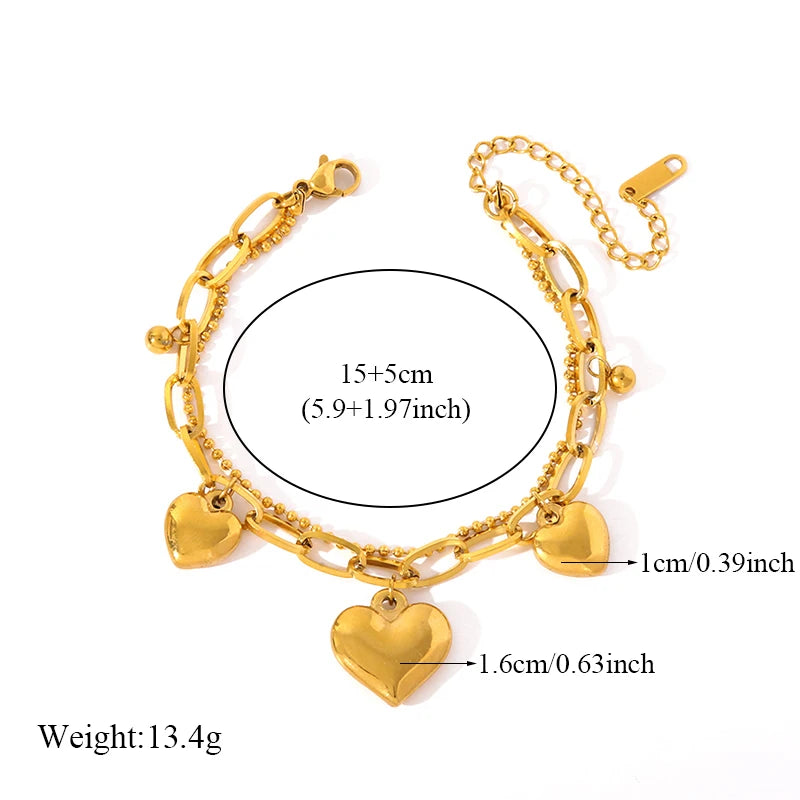 EILIECK Bracciale con ciondolo stella marina luna stella color oro in acciaio inossidabile 316L per le donne Nuovo regalo di gioielli con catena da polso alla moda