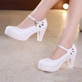 Plus Size 32-43 Block Heel Platform Shoes Women Pumps 2025 Spring High Heels Shoes Ladies Office Shoe Elegant Wedding Shoes