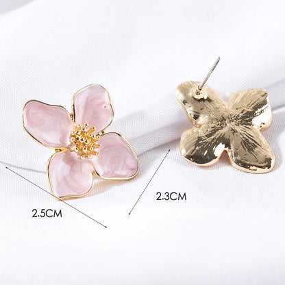 Orecchini a forma di fiore Obega Orecchini a bottone con fiori bianchi rosa Orecchini da donna Primavera Estate Nuovi gioielli carini per ragazze alla moda