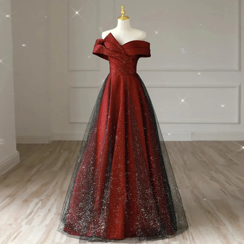 Abiti da ballo da sera eleganti e sexy con scollo a barchetta per le donne Estate 2023 Abiti da cerimonia per feste di compleanno per ospiti Abiti per occasioni formali
