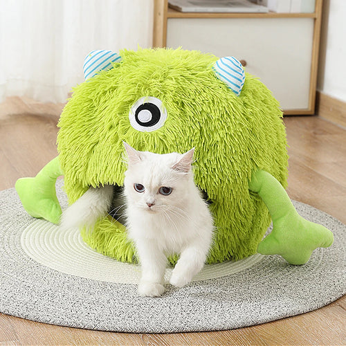 Cuccia per gatti cuccia per cani Cute Monster Cartoon Warm Plush Kitten Cushion Basket tenda Puppy Cave Nest Mat Bag forniture per animali domestici al coperto