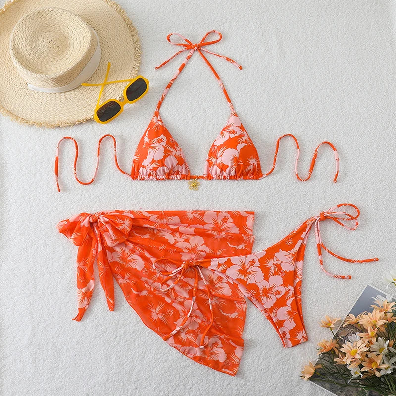 Sexy Maillot de Bain Femme Bikinis Maillots de Bain Femme 2026 Maillot de Bain 3 Pièces Ensembles Bikinis Triangle Robe de Plage Cache-Maillot de Plage