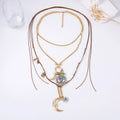 ZAA Women‘s Jewelry Sun&Moon Pendant Necklaces Vintage Ethnic Style Statement Jewelry Neck Accessories