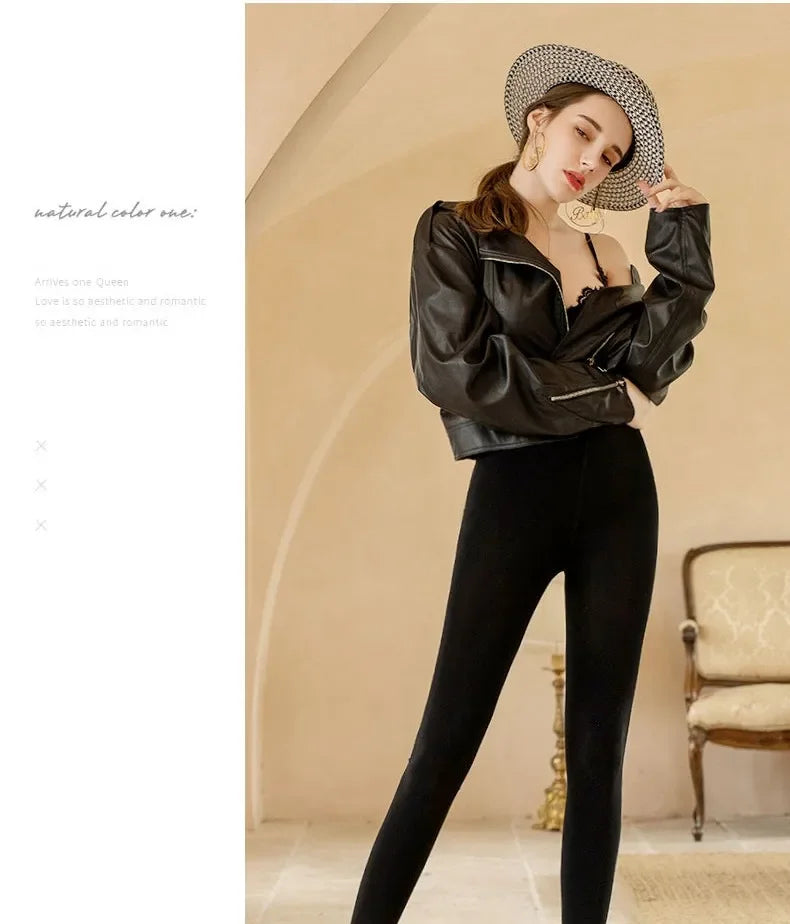 Leggings invernali per donna Leggins caldi Leggins in velluto tinta unita Leggings a vita alta Leggings elasticizzati dropshipping