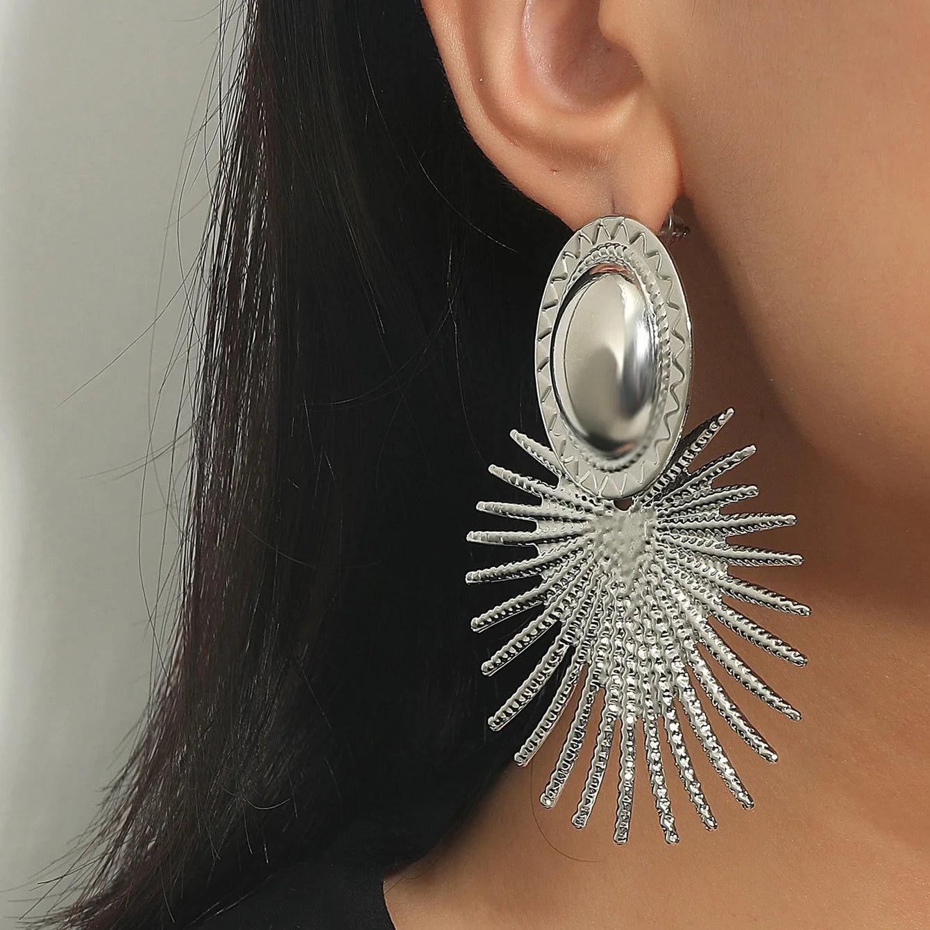 Orecchini Vintage Geometrici Irregolari in Metallo per Donne, Tendenza 2025, Orecchini a Perno Dorati, Gioielli