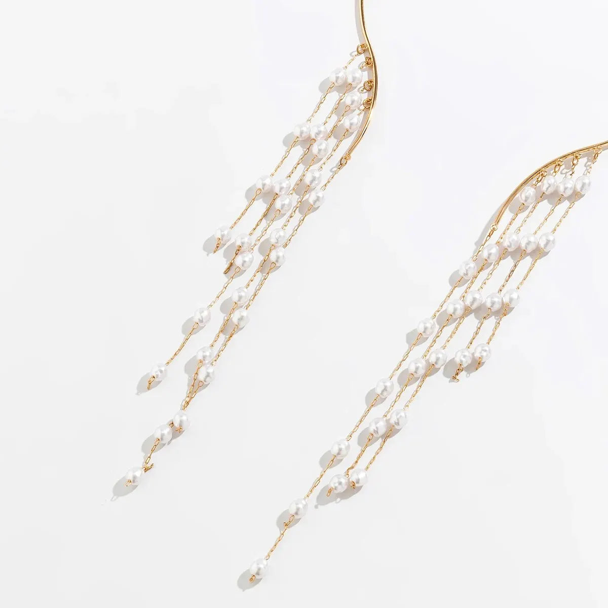 Sexy Goth lungo nappa paillettes imitazione perla ciondolo aperto Torques collana girocollo per le donne Vintage petto catena mer accessori