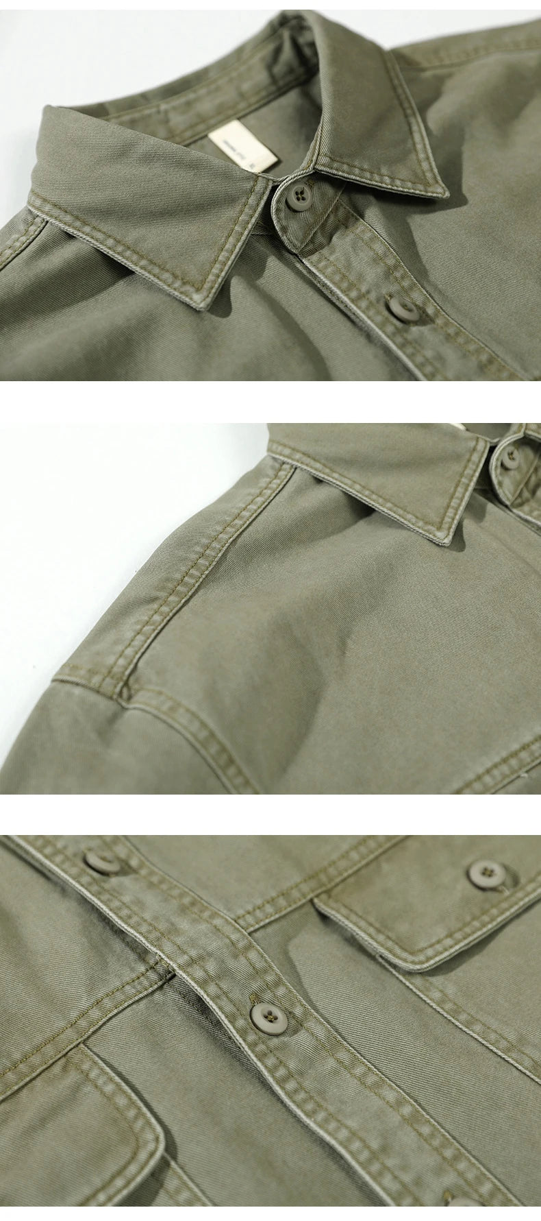 Camicia cargo vintage patchwork multitasche da uomo moda autunno inverno tinta unita manica lunga 100% cotone camicetta ampia quotidiana
