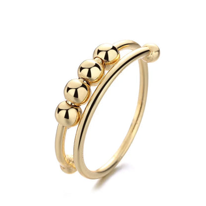 Anelli di ansia punk per donna uomo spirale Fidget perline anello gioielli di tendenza piacevole ruota liberamente anello in acciaio inossidabile antistress regalo
