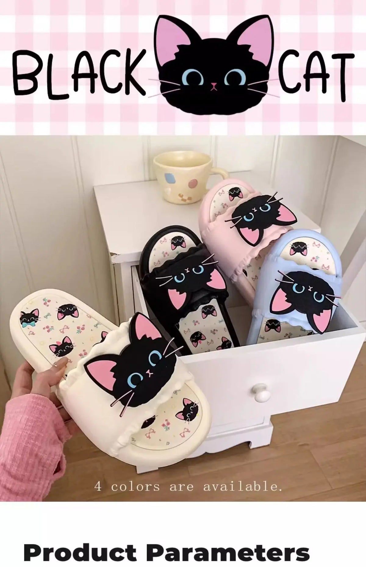 Nuove pantofole vivide da gattino scarpe estive personalizzate da donna donna gatto nero pantofola in EVA scarpe da casa inodore pantofola da spiaggia da bagno