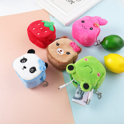Cartone animato animale ragazzi portamonete in peluche bambini portamonete con cerniera custodia portaoggetti simpatici animali portafogli donna mini borsa regalo per bambini