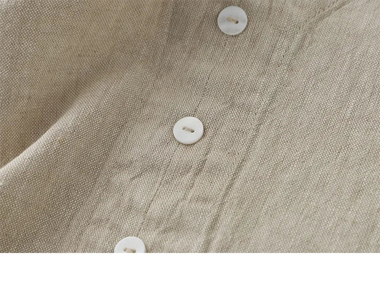 Nuovo Abito Estivo da Donna 2026 in Cotone e Lino, Senza Maniche, Casual, con Scollo a V e Bottoni, Vestito Midi Comodo