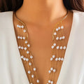 Sexy Goth lungo nappa paillettes imitazione perla ciondolo aperto Torques collana girocollo per le donne Vintage petto catena mer accessori