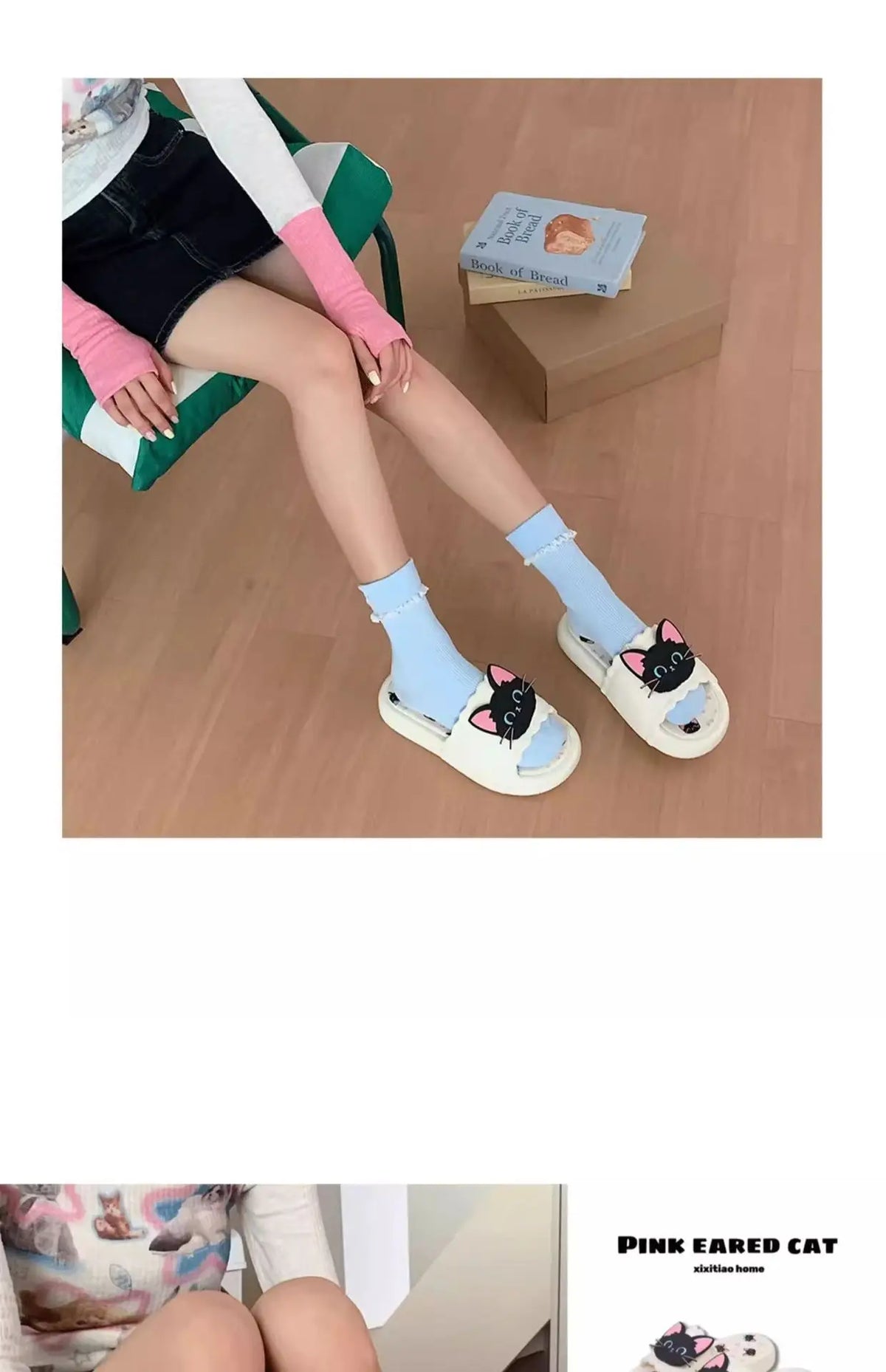 Nuove pantofole vivide da gattino scarpe estive personalizzate da donna donna gatto nero pantofola in EVA scarpe da casa inodore pantofola da spiaggia da bagno