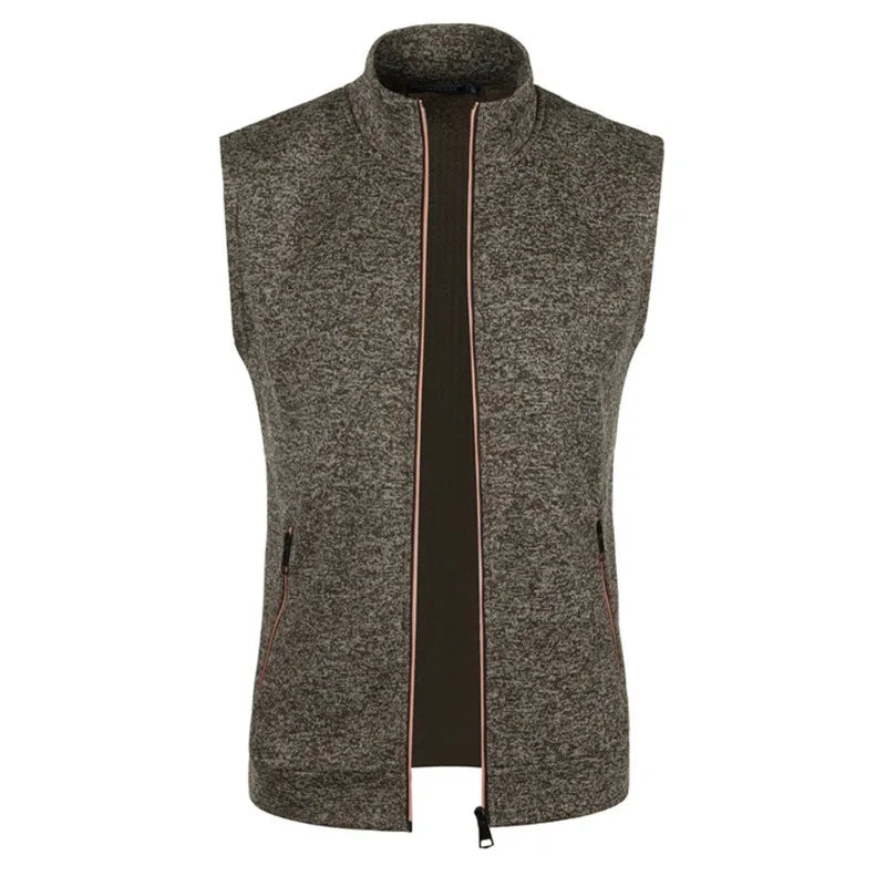 Cappotti senza maniche con cerniera da uomo autunno maglioni dolcevita da esterno traspirante tinta unita streetwear giacca gilet uomo top atletici
