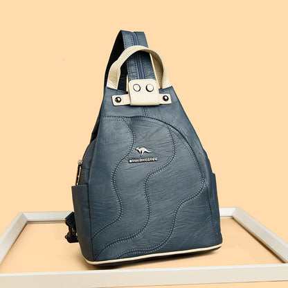 Zaini in pelle da donna Borsa da petto femminile con cerniera Zaino da viaggio Zaino da donna Mochilas Borse da scuola per ragazze adolescenti Sac A Dos