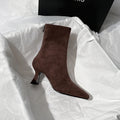 Pointed Toe Women Sock Short Boots Fashion Side Zipper  Ankle Booties Thick High Heel Autumn Winter Ladies Shoes Botas Femininas