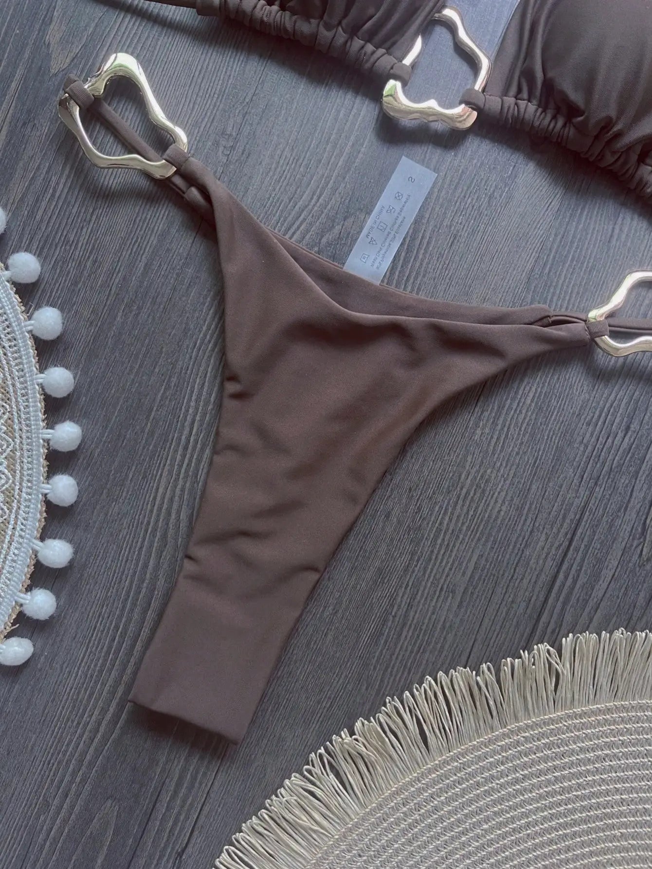 Neuer sexy Bikini einfarbig Schnürung geteilter zweiteiliger Badeanzug für Damen