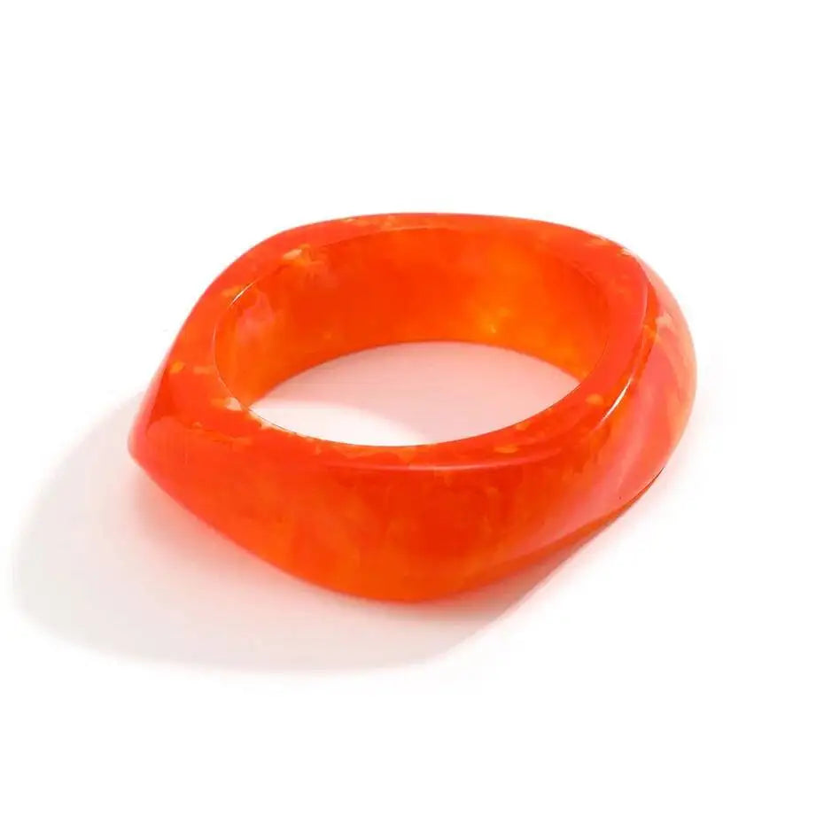 PuRui Vintage Irregolare Coloful Resina Acrilica Robusto Braccialetto Del Braccialetto Delle Donne Alla Moda Fascino Geometrico Estetica Braccialetto Regalo Dei Monili
