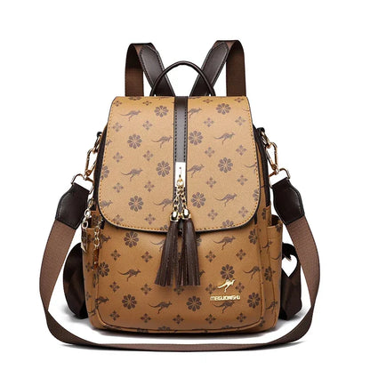 Zaino da donna Designer borsa da donna in pelle di alta qualità stampa di moda di lusso borse da scuola con nappe zaini di grande capacità Sac