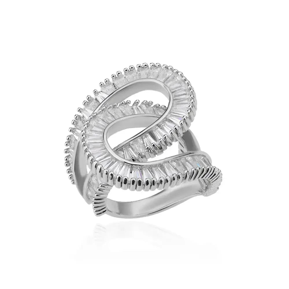 Nuovo Design Anelli di Zircone per Le Donne Ragazze Cubic Zirconia Anello in Acciaio Inossidabile 2023 di Tendenza di Lusso di Cerimonia Nuziale Estetica Gioielli Anelli