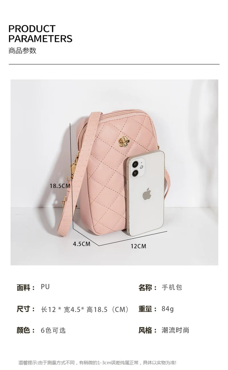 Nuovo 2025 Nuova borsa a tracolla in PU Borse centinaia e semplici Mini borsa per cellulare da donna Borse a tracolla Borse quadrate piccole estive