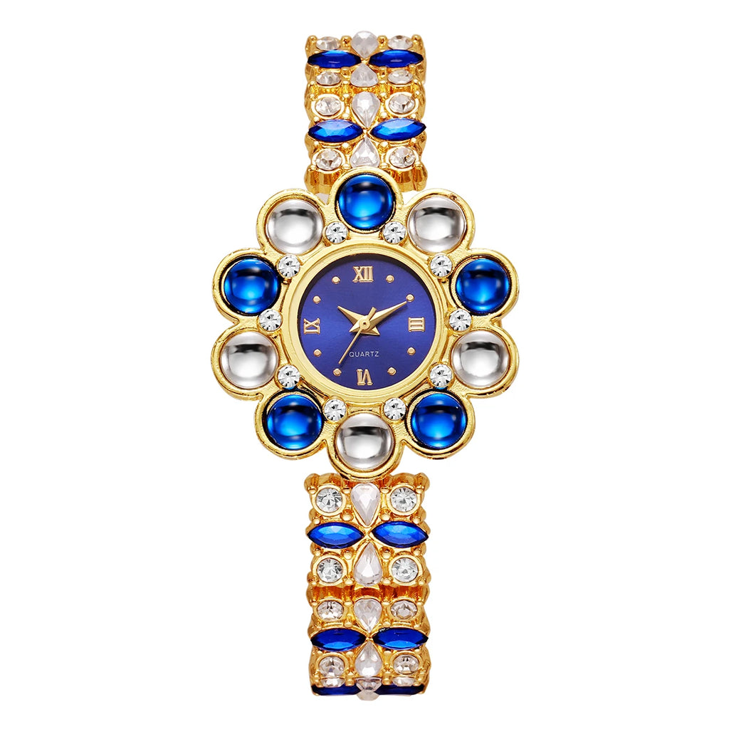 Orologi da donna con strass di lusso Orologio da polso al quarzo con quadrante floreale per orologio da donna Reloj Mujer