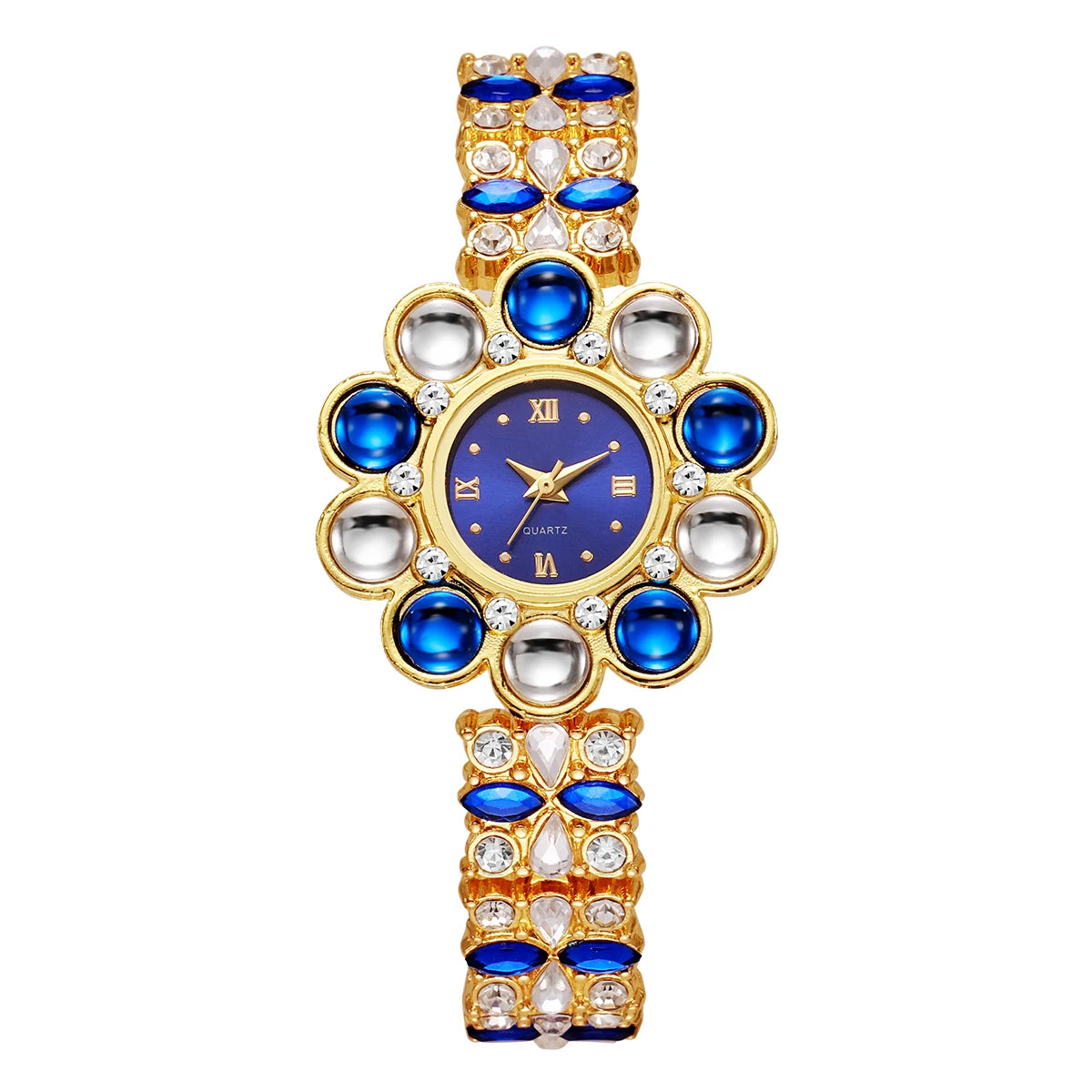 Orologi da donna con strass di lusso Orologio da polso al quarzo con quadrante floreale per orologio da donna Reloj Mujer