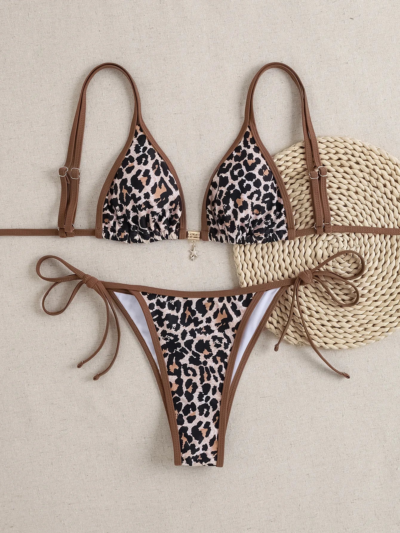 "2026 Neuer Triangel-Bikini-Set – Push-Up-Badeanzug mit Blumenmuster & brasilianischer Schnitt"