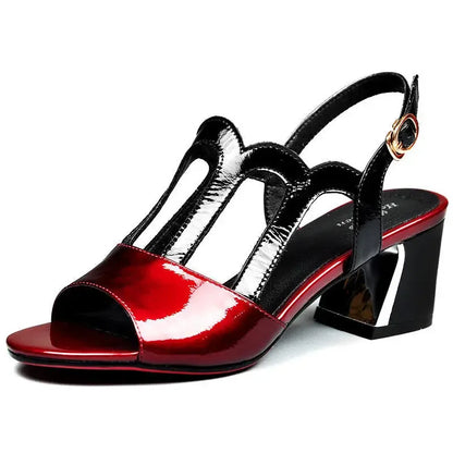 Maogu Summer Heels tacco medio fibbia femminile Footware nero 2024 Trend Fashion New Women's Pumps Shoes Peep Toe sandali donna 40