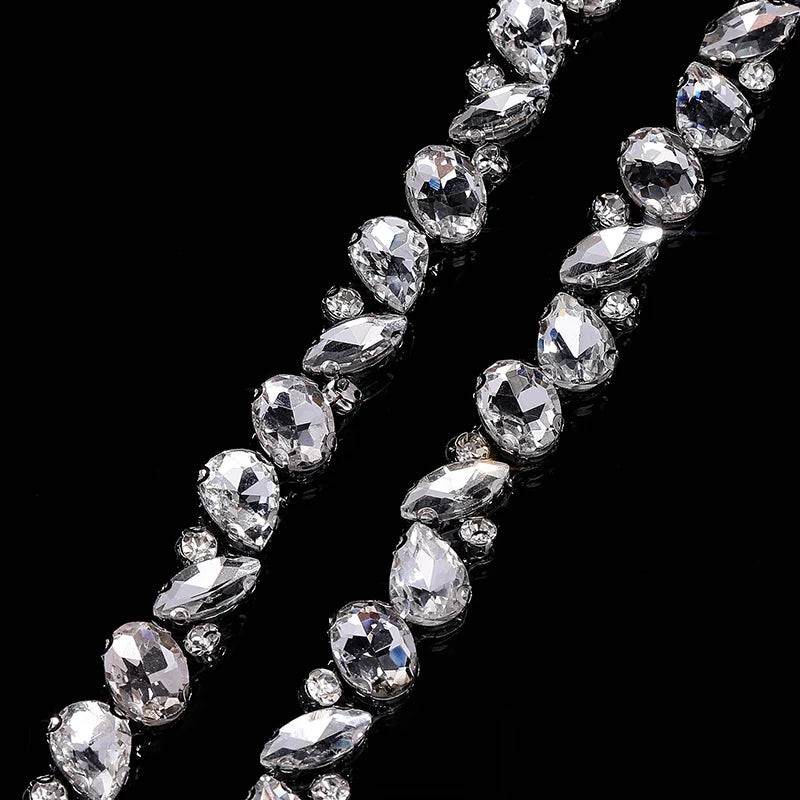 Ducrystal 1 metro motivo strass nastro hot fix vetro cristallo strass trim catena per scarpe fai da te, borse, abiti decorazione
